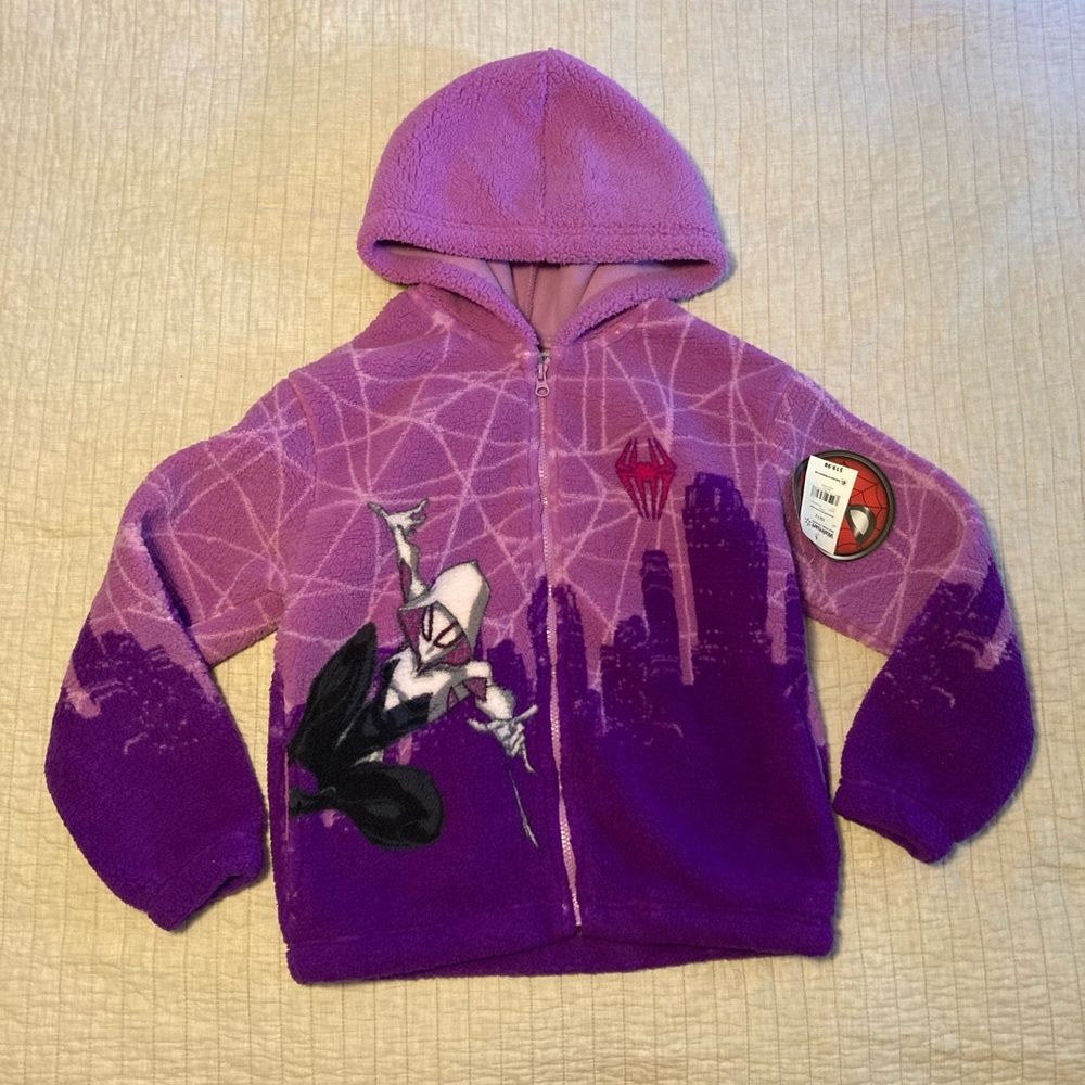 Purple Spider-Man Fleece Hooded Jacket